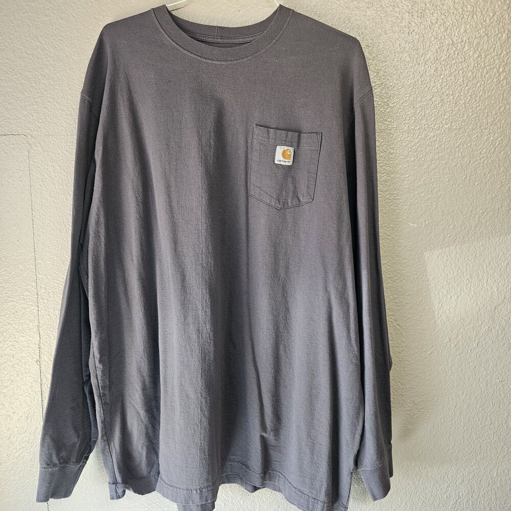 Carhartt K126 Basic Long Sleeve Pocket T Shirt Mens 2XLT Gray Gorpcore U508